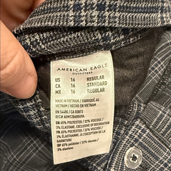 American Eagle Outfitters Black Plaid Wide Leg Pants - Picture 3 of 4